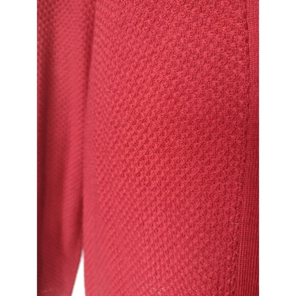 J Jill Waffle Knit Cardigan Sweater Size M Soft Preppy Business Holiday Tie - Picture 4 of 8